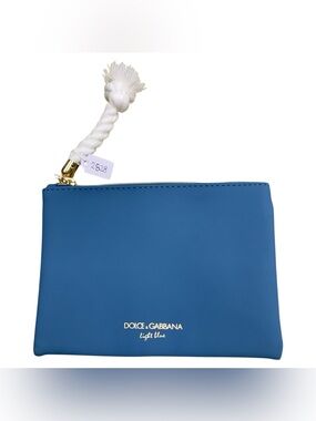 Dolce & Gabbana Light Blue Rope-Handle Zip Pouch in Vibrant Blue